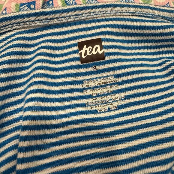 Tea Collection Blue Stripe Pink Fan Twirl Dress - Picture 7 of 8